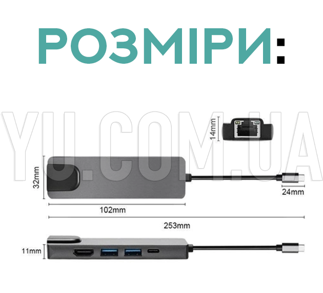 Разветвитель USB-хаб XoKo AC-500 Type-C to RJ45+HDMI+2xUSB 3.0 Разветвитель USB-хаб XoKo AC-500 Type-C to RJ45+HDMI+2xUSB 3.0